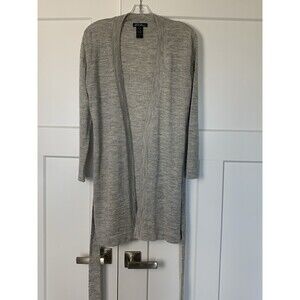 Viva Terra Alpaca Wool Gray Blend Open Front Cardigan - Size Medium